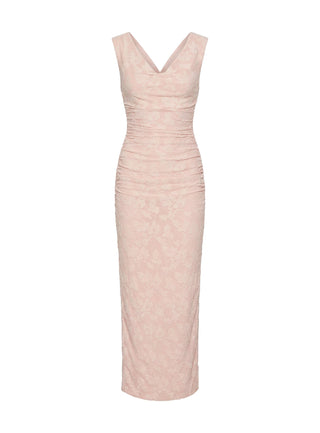 Kristeen Cowl Neck Maxi Dress Blush Pink