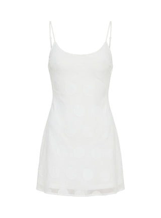 Lissie Scoop Mini Dress White Polka Dot