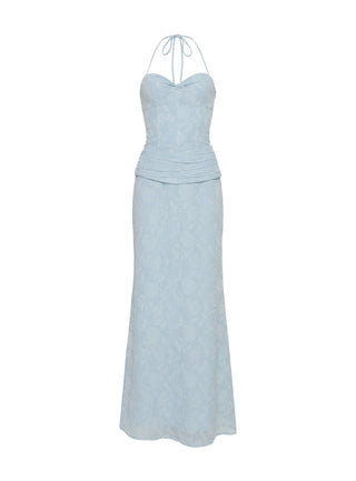 Love from Portofino Corset Maxi Dress Blue