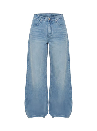 Naylor Mid Rise Wide Leg Jeans Light Wash Denim Light Blue Wash Tall