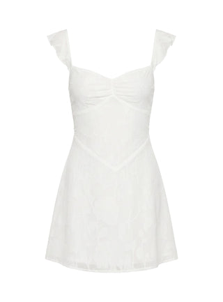 Past And Present Burnout Tie Back Mini Dress White