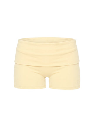 Peak Foldover Micro Shorts Yellow