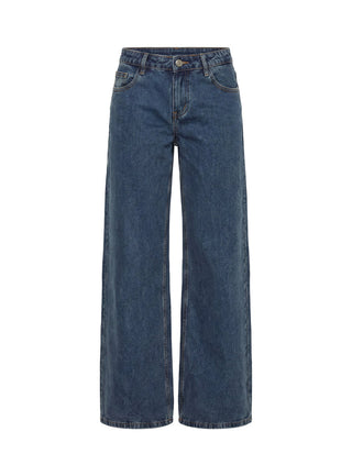 Picco Ultra Low Rise Wide Leg Jeans Dark Blue Wash Petite