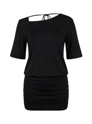 Romma Backless Slouchy Mini Dress Black