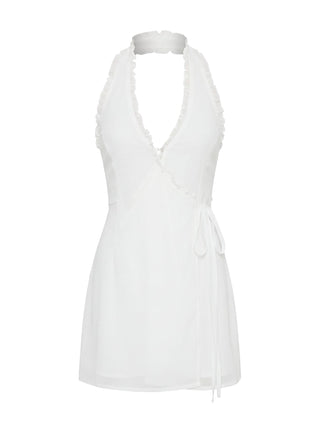 Taija Wrap Mini Dress White