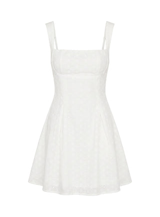 Xanthus Embroidered Mini Dress White