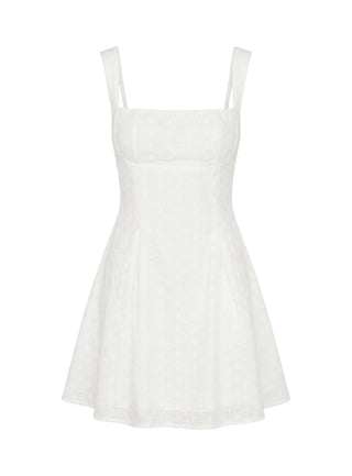 Xanthus Embroidered Mini Dress White