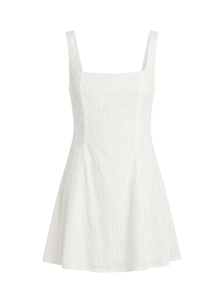 You Can Embroidered Mini Dress White