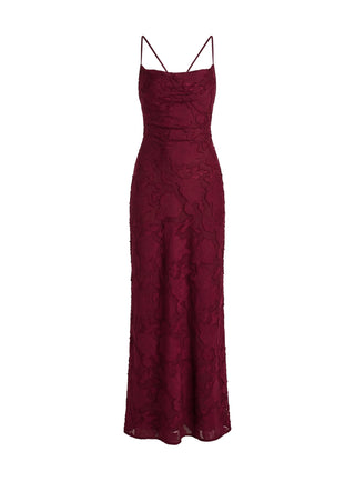 Celena Maxi Dress Burgundy Burnout