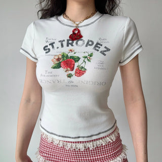 strawberry print tee