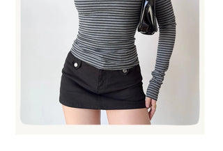 cold-shoulder striped tee