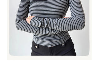 cold-shoulder striped tee