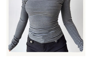 cold-shoulder striped tee