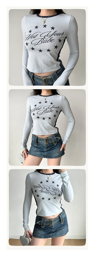 letter print crop-top