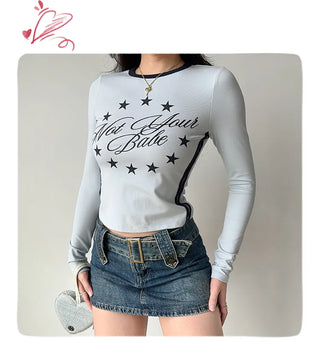 letter print crop-top