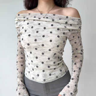 dot off-shoulder top