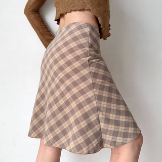 khaki plaid skirt