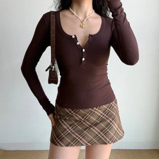 half-open collar top