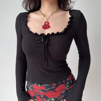 ballet lace-up top