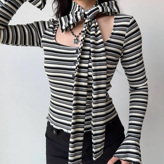 striped cardigan top