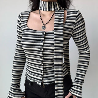 striped cardigan top