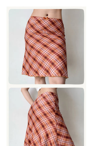 plaid fishtail skirt