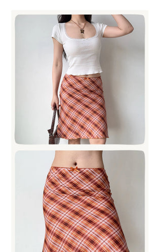 plaid fishtail skirt