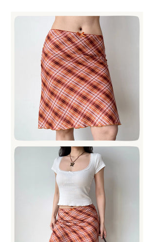 plaid fishtail skirt