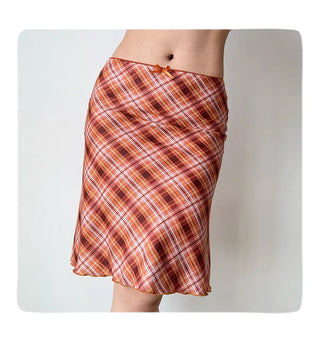 plaid fishtail skirt