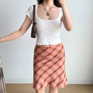 plaid fishtail skirt
