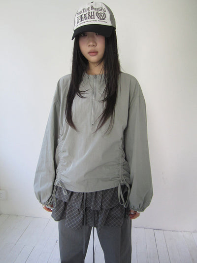 Functional Minimalist Drawstring Short Crop Top