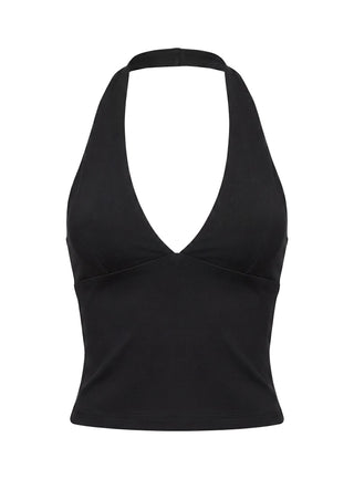 Habitual Active Longline Plunge Neck Tank Top Black