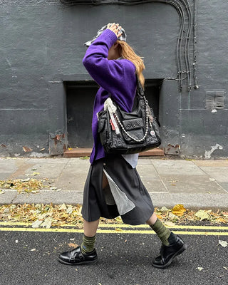 Cargo Pocket Square Leather 2-Way Bag