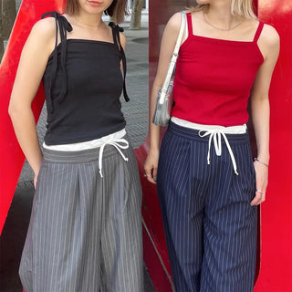 String stripe wide slacks
