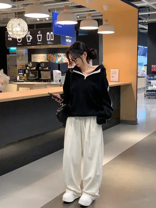 [3 colors] Pleated wide training pants