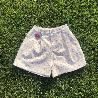 Flower corduroy shorts