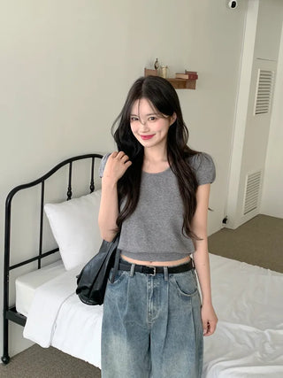 Slit Leather Shoulder Bag