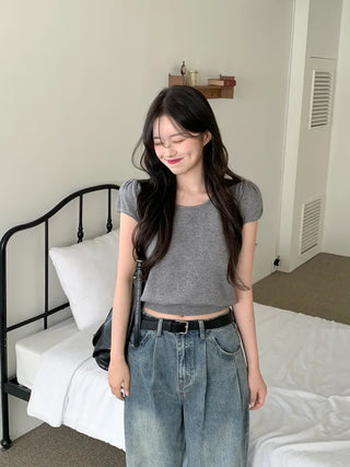 Pleated denim pants