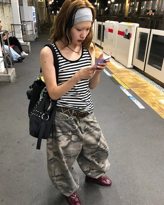 Camouflage Super Wide Cotton Pants