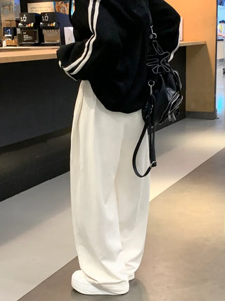 [3 colors] Pleated wide training pants