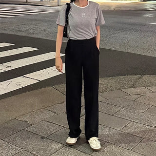 Spun ribbon color-blocked short-sleeved T-shirt