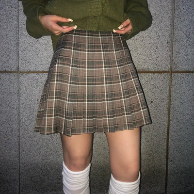 Checkered mini skirt