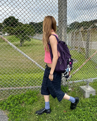 (ORIGINAL) Tartan Check Half Wide Easy Pants