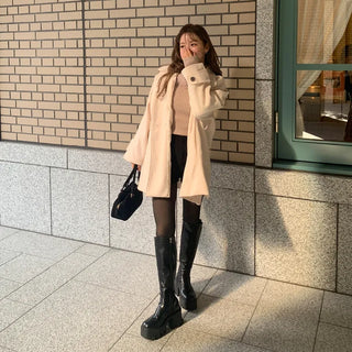 High-neck half coat