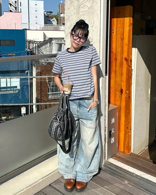 (Unisex) York Side Tuck Balloon Jeans