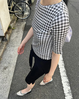 Dot mesh flat shoes