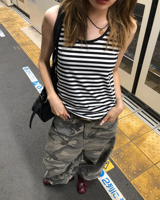 Camouflage Super Wide Cotton Pants