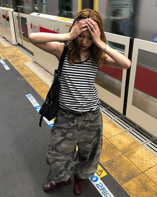 Camouflage Super Wide Cotton Pants