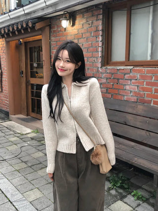[3 colors] Cotton pleated wide-leg pants