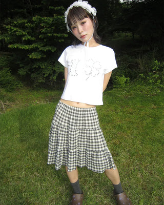 I Clover Stud Semi-Cropped Half T-Shirt